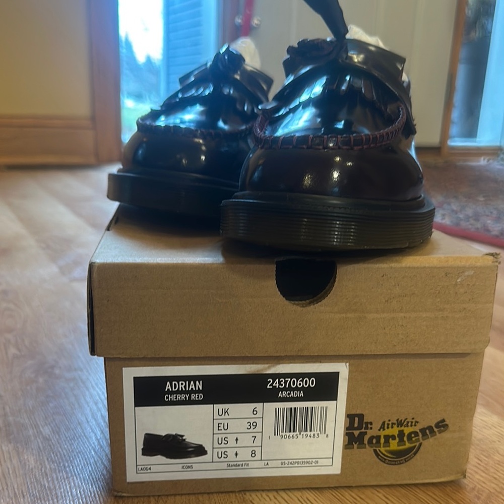 Dr. Martens Adrian Cherry Red Loafers